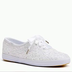Kate Spade White Glitter Bridal Keds